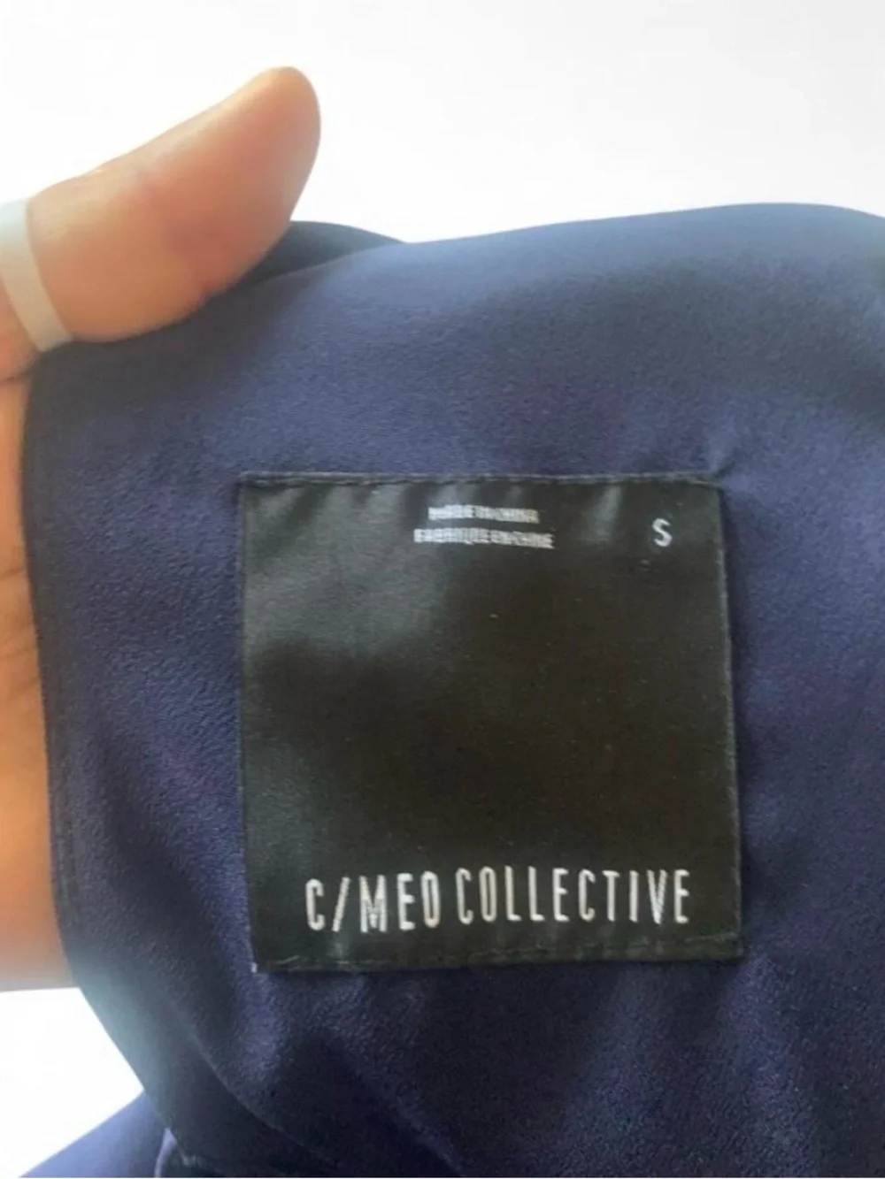 C/MEO breaking heart Collective halter cocktail navy dress Size S